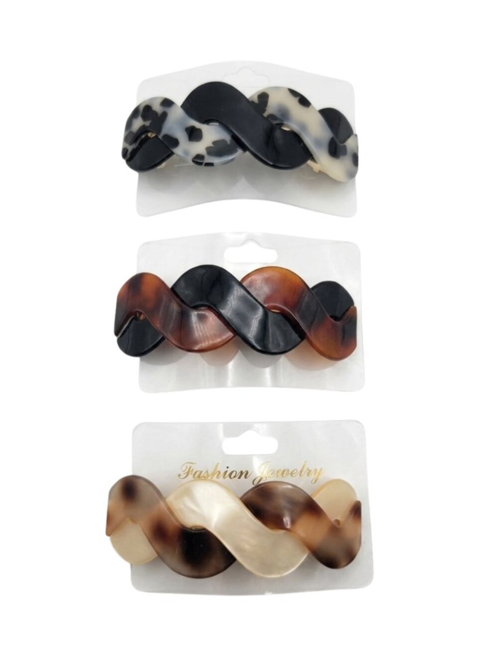 3/$20 NWT | 3 Pack Tortoise & Resin Twisted Statement Hair Barrettes